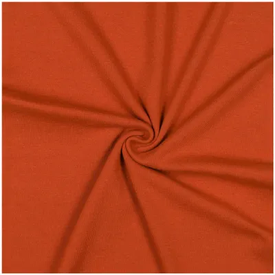 Bio Bündchenstoff Schlauchware 35(70) cm – Jersey Bündchen Meterware 270 g/m² Baumwolle Elasthan Oeko-Tex ab 25 cm ziegelrot