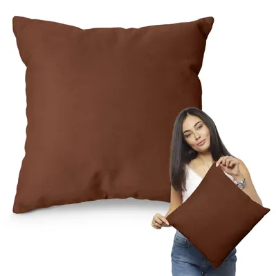 Produktbild von Muralo DEKORATIVES KISSEN 50 cm x 50 cm Zierkissen für Sofa Dekokissen für Bett Honigfarbe