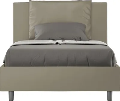 Produktbild von ITYHOME - Gepolstertes Bett mit Bettkasten 120x190 mit Kunstlederbezug Cappuccino Antea