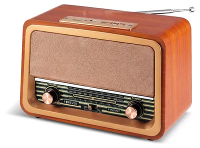 Immagine prodotto di Radio retrò "Forever Electro" Vincent JB-120, AM/FM, Bluetooth 5.1, USB, microSD, 5W, batteria da 1200 mAh, colore marrone