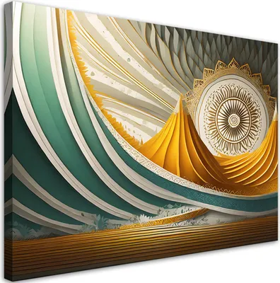 Produktbild von Leinwandbild Orientalische Mandala-Abstraktion 60x40 Feeby Bunt bild für die wand bereit zum aufhängen