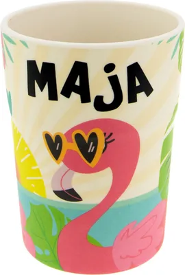 Produktbild von Bunter personalisierter Namens Kinderbecher mit Namen Maja