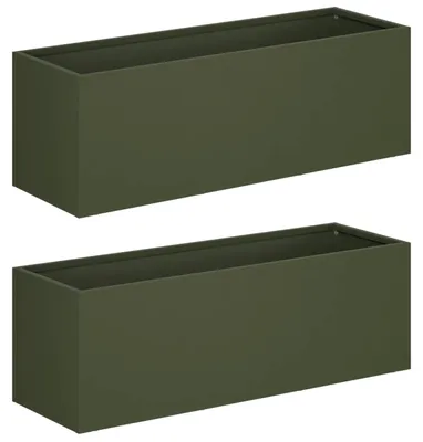 Produktbild von vidaXL Garten-Pflanzgefäß 2 stk. Olivgrün 40 x 20 x 20 cm