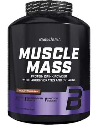 Obrázek produktu pro BioTech USA Muscle Mass 4000 g vanilka / Gainery / Vysokokalorický gainer obohacený o glutamin a kreatin