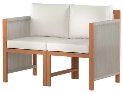 Produktbild von home24 Diningsofa - 2-teilig - Akazie Massiv / Polyester - Braun / Beige