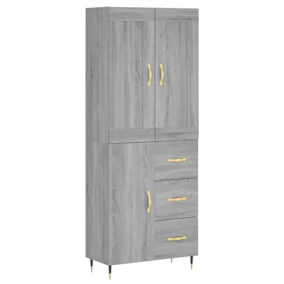 Image de Buffet haut Sonoma gris 69,5x34x180 cm Bois d'ingénierie