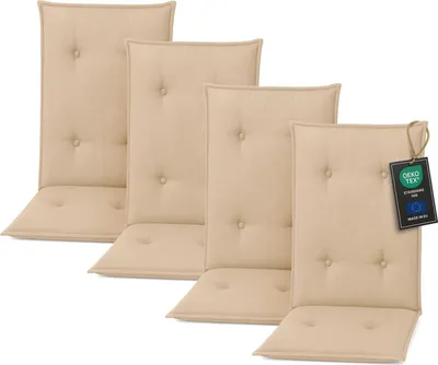 Zdjęcie produktu dla Pillows24 Poduszka na krzesła ogrodowe -120x50x8 cm / Cappuccino / Pikowane - Poduszka, siedzisko na krzesło, poduszka na siedzisko do mebli ogrodowych, krzesła ogrodowe