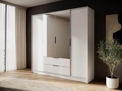 Produktbild von Kombinierter Kleiderschrank 206 cm COSIMA mit Spiegel - Kaschmir
