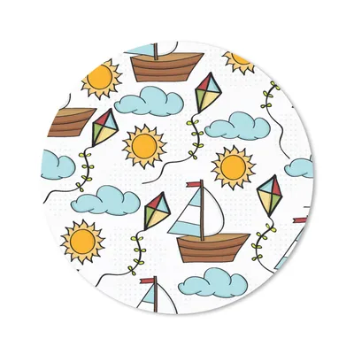 Produktbild von MuchoWow® Mauspad Mousepad Drachen - Sommer - Boot - Muster 20x20 cm - Mousepads - Maus Mat - Pad - Mausunterlage - Schreibtischmatte