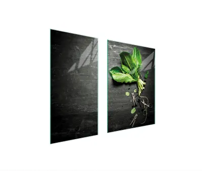 Produktbild von Herdabdeckplatten 2 teilig 75x52 Glaskeramikkochfeld Abdeckung Glas Schneidebrett Schiefer Gewürze