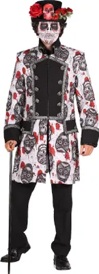 Produktbild von T2363-SKUB-S schwarz-weiß Gravedgger Totenkopf Herren Jacke Tag der Toten/Mexican Skull Gr.S
