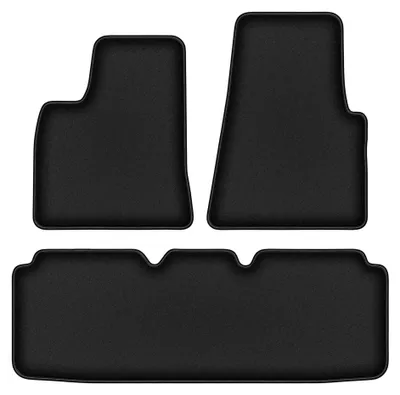 Image de Tapis de sol en moquette pour Tesla S I 2012-2016 (berline) – jeu 4 pièces, noirs, sur mesure – Wielganizator DURBAN