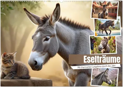 Produktbild von Eselträume (Wandkalender 2026 DIN A2 quer), CALVENDO Monatskalender