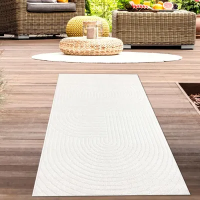 Produktbild von In- & Outdoor | Moderner Teppich | waschbar | in cream Größe - 80 x 150 cm