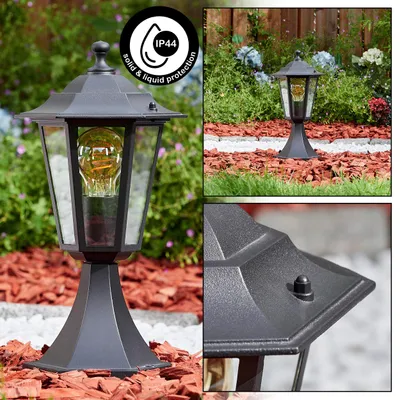 Produktbild von Rivale Sockelleuchte aus Metall/Glas in Schwarz/Klar