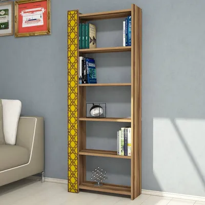 Obrázok produktu pre Skye Decor, Regál - Tobobi 1 (orech + žltá)