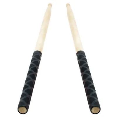 Produktbild von 1 Paar Drumstick-Abdeckungen mattierte Oberfläche Wärmeschrumpfung kratzfest rutschfest X-Textur-Muster Griff Drumsticks-Schutz für Leistung-Schwarz