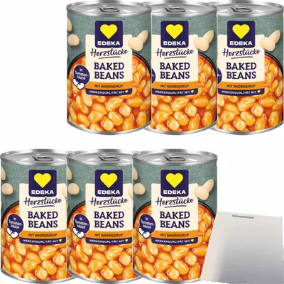 Produktbild von EDEKA gebackene Bohnen mit Ahornsyrup (6x400g Dose ) VPE + usy Block