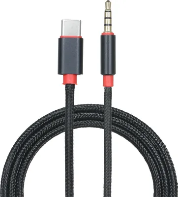 Zdjęcie produktu dla Kabel audio z wtykiem typu C na wtyk TRRS 3,5 mm, 90 cm, kabel przejściowy USB-C na wtyk słuchawkowy 3,5 mm do samochodowego lub domowego zestawu stereo, 90 cm, czarny