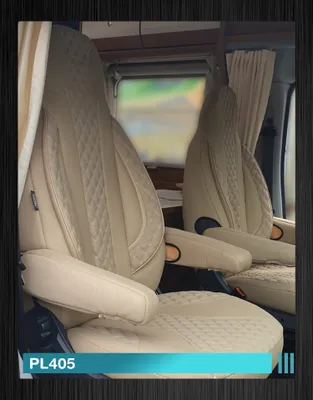 Produktbild von BREMER SITZBEZÜGE Maß Piloten Schonbezüge Sitzbezüge kompatibel mit Wohnmobil Camper Hymer Ducato Fahrer & Beifahrer WPL405 Schonbezug Set in Beige
