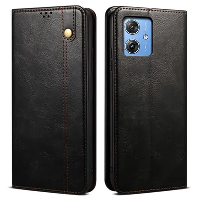 Produktbild von Hülle für Motorola Moto G55 Leder Brieftasche Schutzhülle mit Standfunktion Schwarz