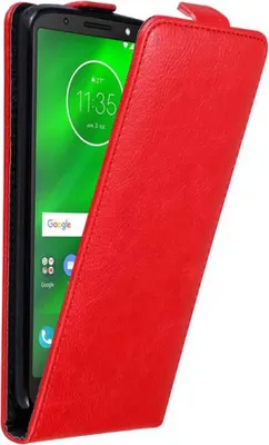 Produktbild von Cadorabo Hülle für Motorola MOTO G6 Schutz Hülle in Rot Flip Etui Handyhülle Case Cover