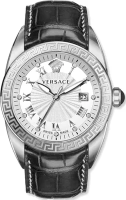 Produktbild von Versace VFE110015 V-Sport II silber weiß schwarz Leder Armband Uhr Herren NEU