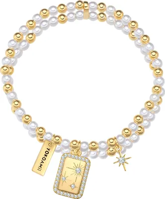 Produktbild von Yokoamii Perlen-Armband Sterne Messing Zirkonia Perle (synth.) 50020185