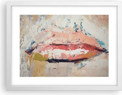 Produktbild von Gerahmtes Poster - Weißer Rahmen - Mund pastos Stück - 40x30 cm - Wand Bild - Wanddeko - Wandbilder - Kunstposter - Wandposter - Bilderrahmen - Bilder - Kunstdruck - Wanddekoration - P2WAA40x30-4422