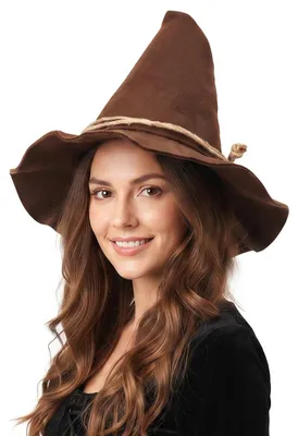Faltbare Hexenhut für Halloween, Oktoberfest, Karneval, Braun