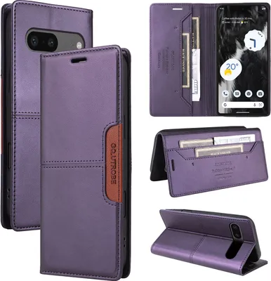 Produktbild von Handyhülle für Google Pixel 7 Hülle, Leder Flip Wallet Kartenfach Stand Schutzhülle Lila