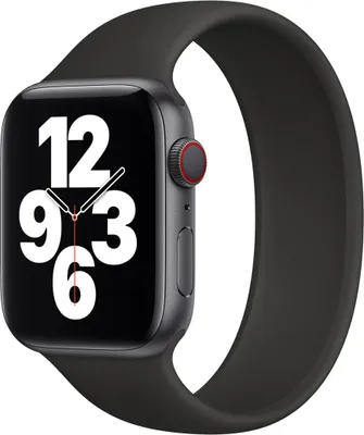Productafbeelding van Apple Siliconen solobandje voor de Apple Watch | 44/45/46/49 mm - Maat 11 - Zwart