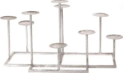 Produktbild von Kerzenleuchter -Deluxe- Metall 28x48cm silber