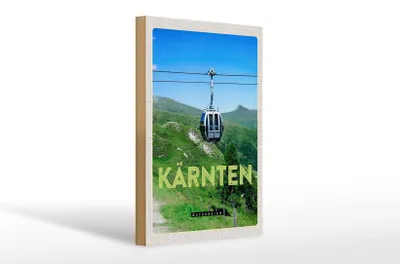 Produktbild von Holzschild Reise 20x30cm Kärnten Österreich Gondel Natur