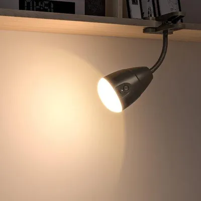 Produktbild von Ibenzoa® Dimmbar LED-Leselampe mit Klemme, Akku 4400 mAh, 3 Helligkeitsstufen, flimmer- & blendfrei, 5W/30 LEDs – für Zuhause & Büro, bis zu 30 Std. (20% Helligkeit)