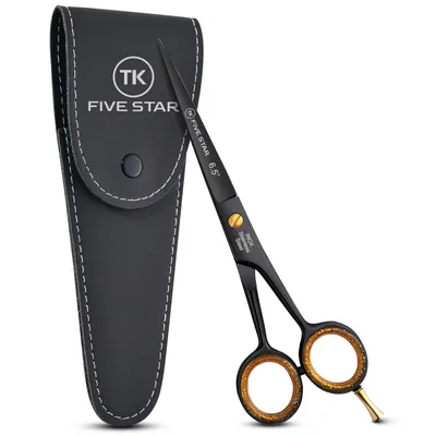 Produktbild von TK FIVE STAR ® Midnight Premium 6,5'' Razor Edge extra scharfe Friseurschere Haarschere Haarschneideschere für Damen Herren Salons und Kinder