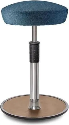 Produktbild von Sitz- Stehhocker Free Tall Hutsitz Camira Rivet Ozeanblau Chrom /Natur.