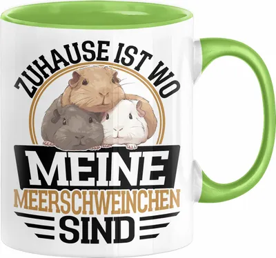 Produktbild von Meerschweinchen Geschenk Tasse Spruch Meerschweinchen-Besitzerin Geschenkidee Kaffee-Becher (Grün)