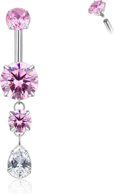 Zdjęcie produktu dla Piercing do pępka, rozmiar 14G, tytan, średnica 0,83 mm, hipoalergiczny, przeznaczony dla skóry wrażliwej