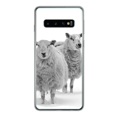 Produktbild von MuchoWow® Handyhülle Schutzhülle Hülle für Samsung Galaxy S10 Schafe - Schnee - Weiß Silikon Softcase Handy Hülle - Handytasche