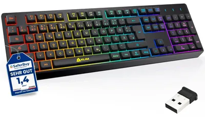 Produktbild von Chroma Gaming Tastatur Kabellos QWERTZ Deutsch mit RGB Beleuchtung Schwarz