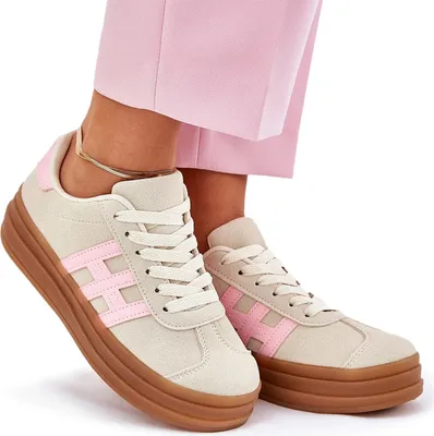 Zdjęcie produktu dla Sneakersy Damskie Na Platformie Beżowe Syliyana 39