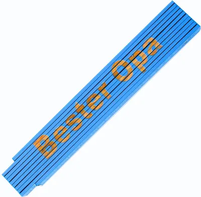 Produktbild von Zollstock Maßstab dauerhafte Laser Gravur Spruch Bester Opa blau