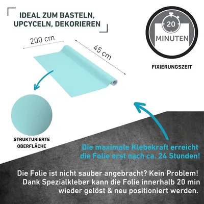 Produktbild von Klebefolie Unimatt opalblau - 45x200cm