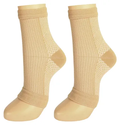 Produktbild von 1 Paar Socken gegen Plantarfasziitis, Achillessehnenentzündung, Knöchelbandage, rutschfest, feuchtigkeitsableitend, Zehenlos, Kompressionsstrümpfe für Damen und Herren