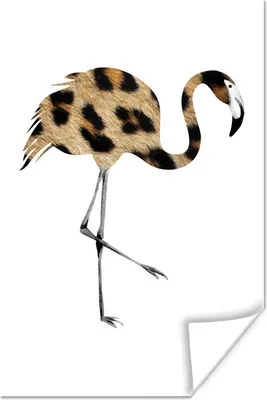 Produktbild von MuchoWow® Poster Flamingo - Pantherdruck - Tier 20x30 cm - Papierdruck