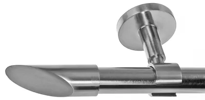 Produktbild von Edelstahl Look Gardinenstange 20mm Deckenträger 1-läufig Schräge, Länge wählbar D31 E32 R