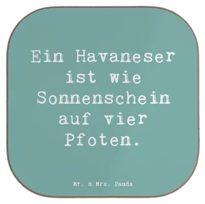 Produktbild von Mr. & Mrs. Panda Untersetzer für Gläser Spruch Havaneser Sonnenschein - Meeresbrise - Geschenk, Holzuntersetzer, Hund, gläseruntersetzer, Erziehung, Tischuntersetzer