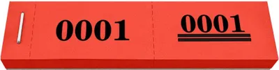 Produktbild von CombiCraft Nummernblock / Doppelnummer Mini in Rot - 1000 Abrisse