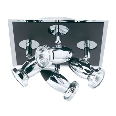 Produktbild von Moderne Deckenleuchte Cometa Stahl Chrom Schwarz 1 Licht Gu10